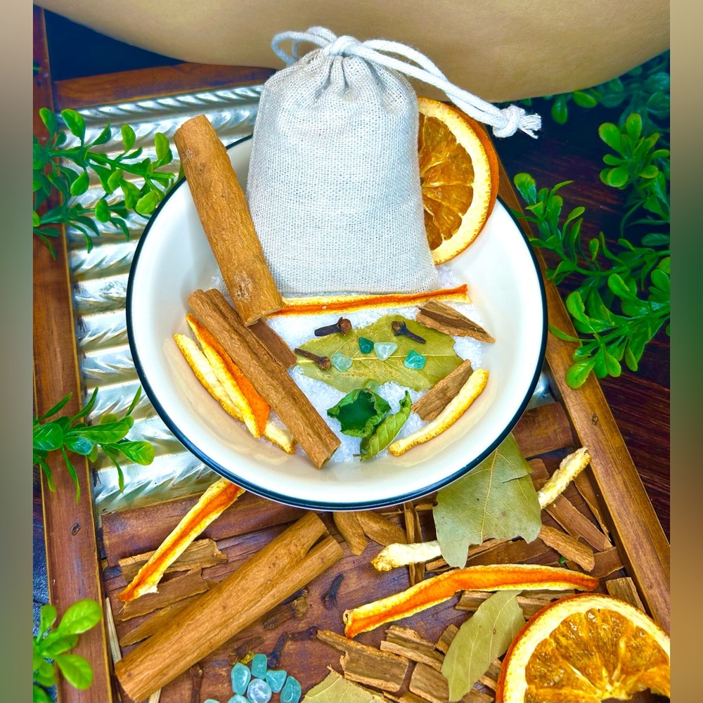 Bath Shower Salt Cotton Bag Abundance Luck Prosperity Growth